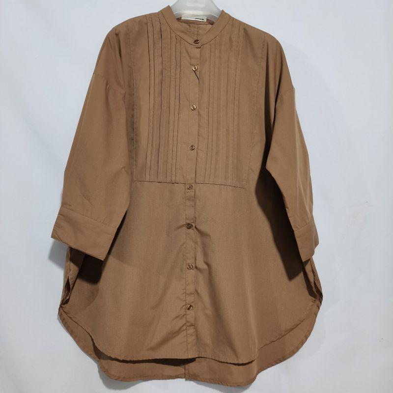 Export Japanese Tail Goods Stand-up Collar 3/4 Sleeve Back Slit Open Plus Size Shirt Women's Stylish Niche Style Lazy Spring