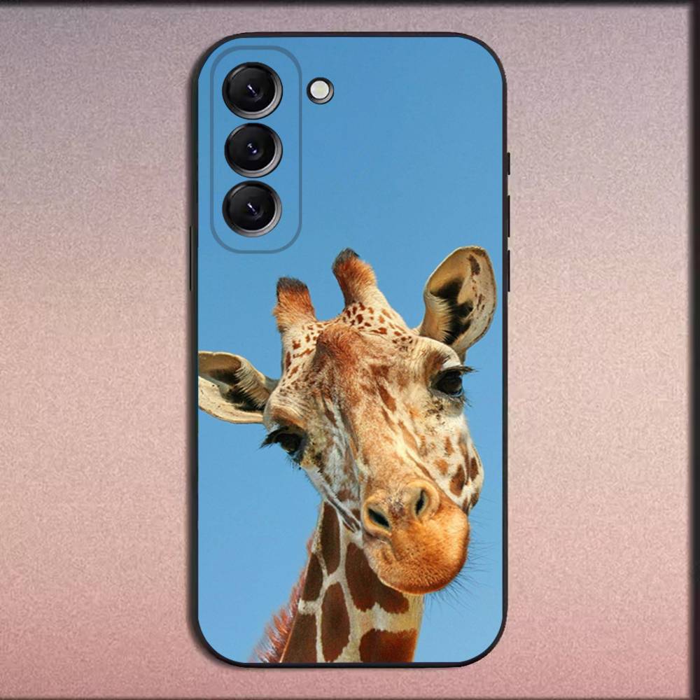Cute Funny Animal Giraffe Phone Case For Samsung Galaxy A20,A21s,A22,A31,A32,A52,A53,A72,73,A80 Soft Black Cover