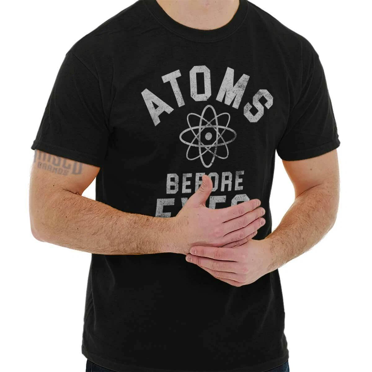 Valentine s Day Science Atoms Before Eves Mens Casual Crewneck T Shirts Tees S