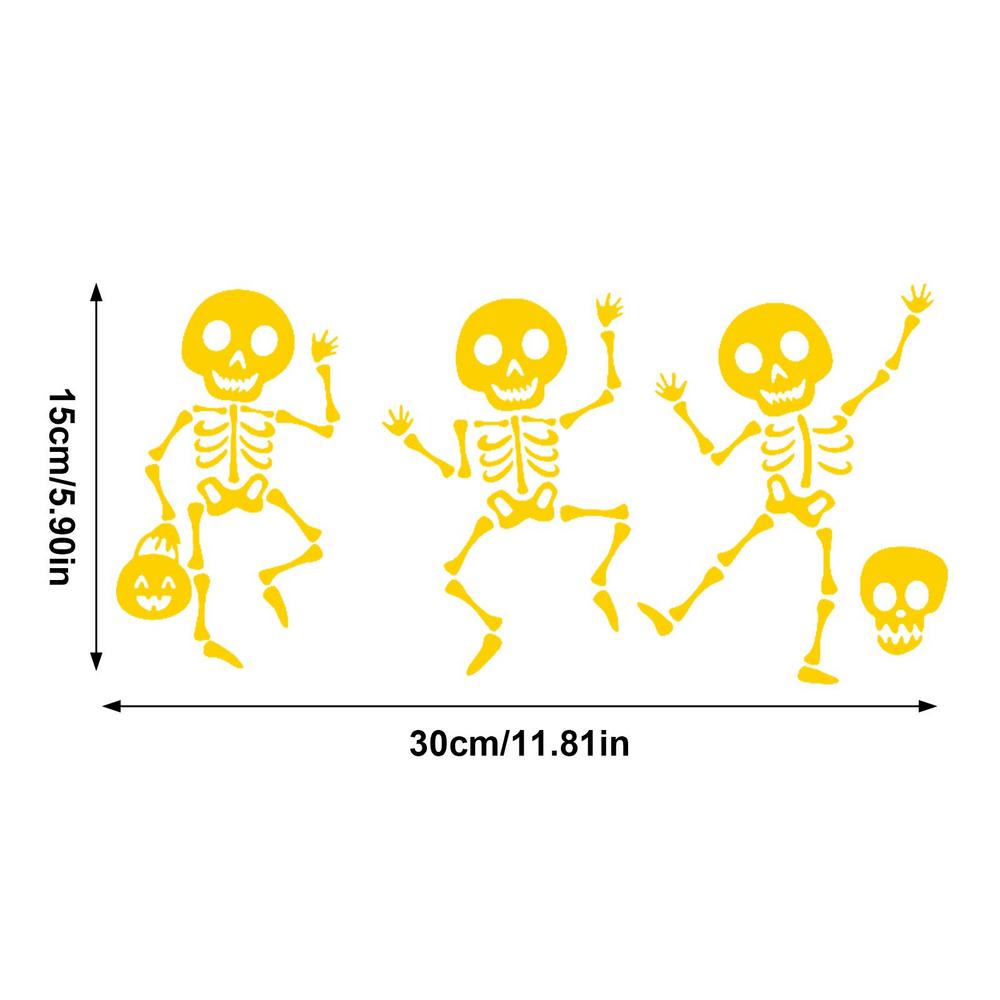 Halloween Dancing Skeleton Sticker Gothic Skull Car Stickers For Window Laptop Auto Styling Decor Decals Cars Accessories