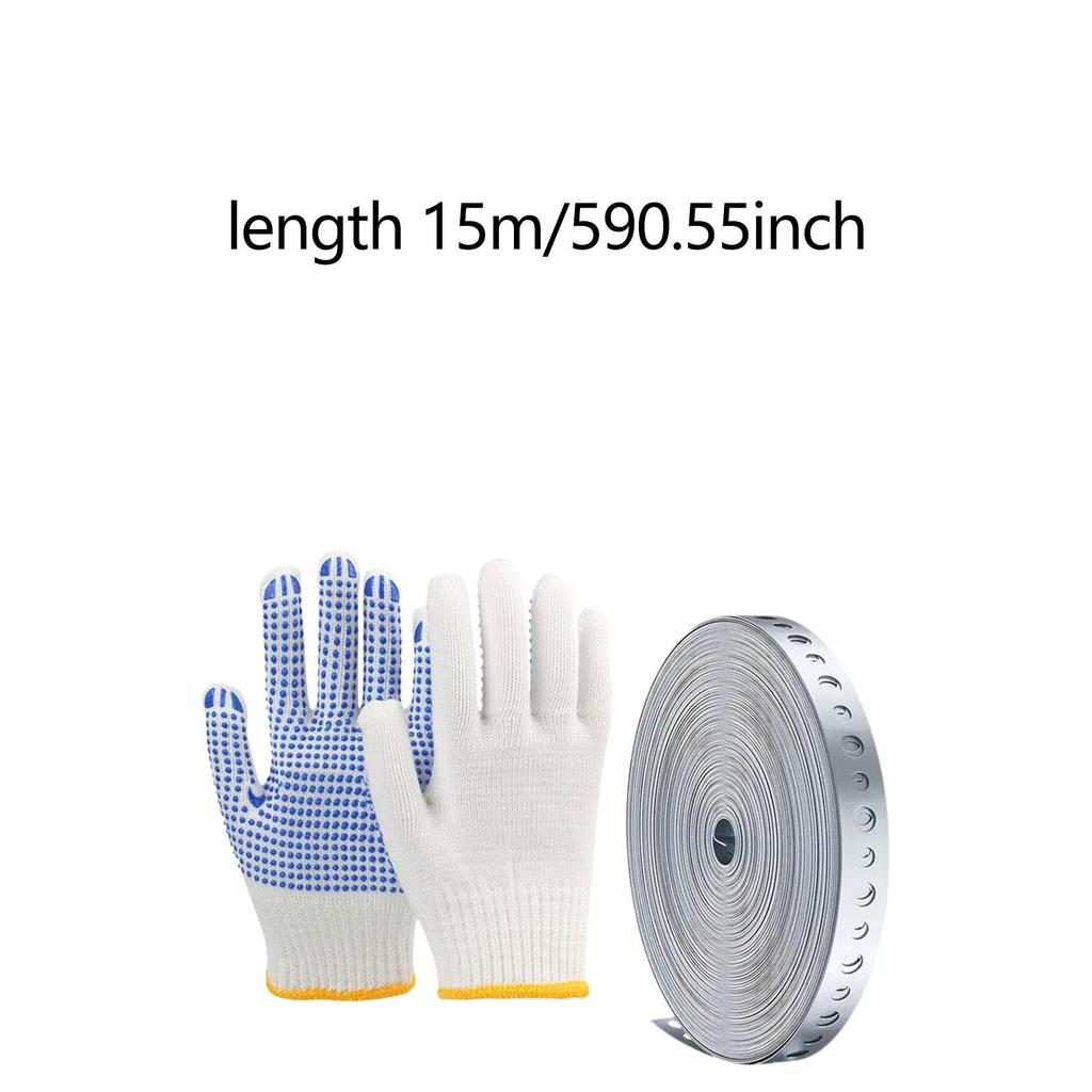 Pipe Hanger Strap Metal Securing Straps Tape with Gloves Home Repair Accessories Band DIY for