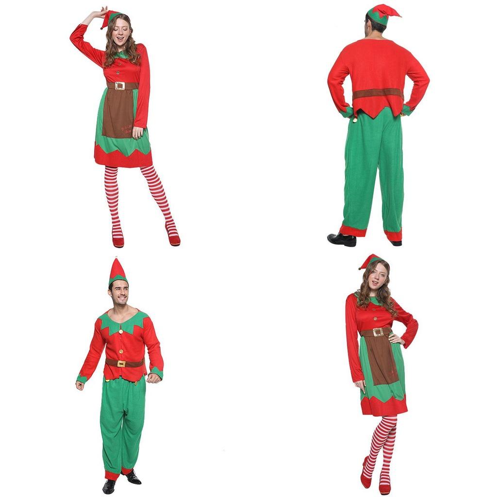 Christmas Elf Cosplay Costume Couple Outfits High Quality Polyester S/m/l