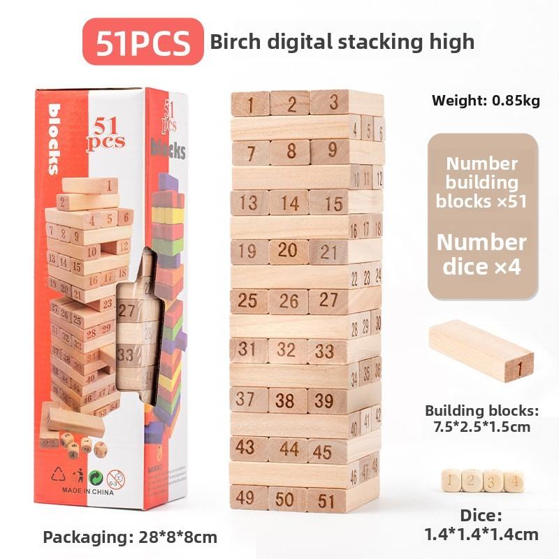 Childrens Wooden Stacking Blocks Set With Balance And Cognition For Family Play