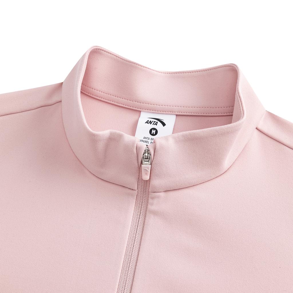 Anta Simple Versatile Long Sleeve Knitted Sweater Women tops Soft-Pink 962637405-4