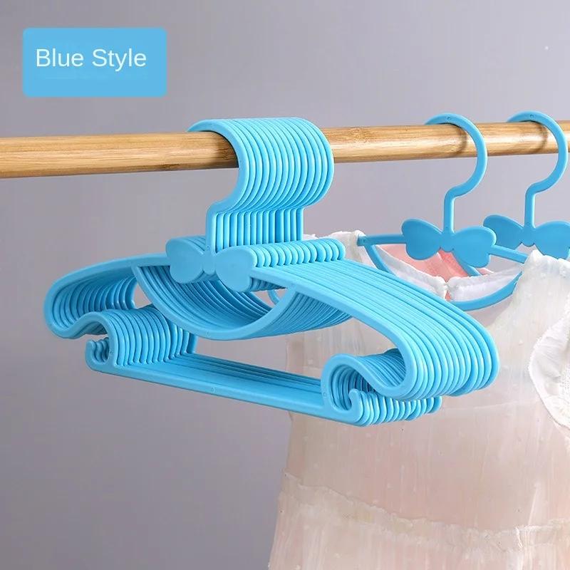10-50PCS Kids Hangers Baby Clothes Hangers for Drying Child Hanger with Bow Design for Home Use Dry Wet Two Use