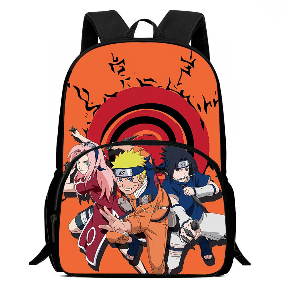 NARUTO Cartoon Anime Kids Backpack,With Adjustable Shoulder Strap & Front Pocket,Lightweight & Durable,for Boys & Girls Age 5-10