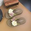 Internet celebrity platform fairy slippers women's summer 2025 new outer wear non-slip seaside flowers holiday beach shoes