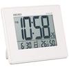 Relógio Seiko Despertador Radio-controlado Digital Parede Mesa Uso Calendário Temperatura Umidade Display Tela Grande Pérola Branca SQ770W