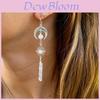 Geometric Alloy Moon Star Crystal Earrings For Women Summer Fashion Accessory