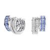 Connexus Three Ring Pavé Design Synthetic Cubic Zirconia Earrings Women's Blue 5690030