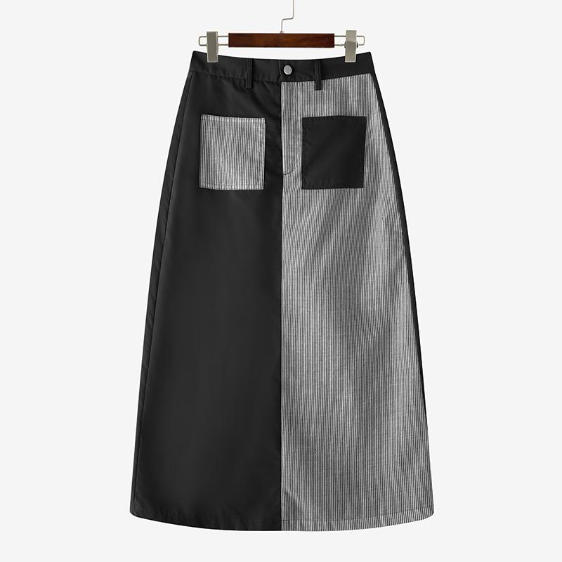 ZANZEA Womens Casual Stripe Patchwork Midi Skirts
