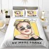 Fată la Modă Tendință Modernă Europeană și Americană Feminină Confortabil Cearșaf de Plapumă Față de Pernă Set de Lenjerie de Pat Decor Dormitor Copii