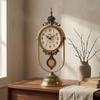 Vintage Metal Table Timepiece Gold-Tone Decorative Desk Easy to Read