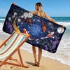 Moonlit Koi and Floral Design Beach towel quick-drying for travel outdoor sports jogging beach and swimming