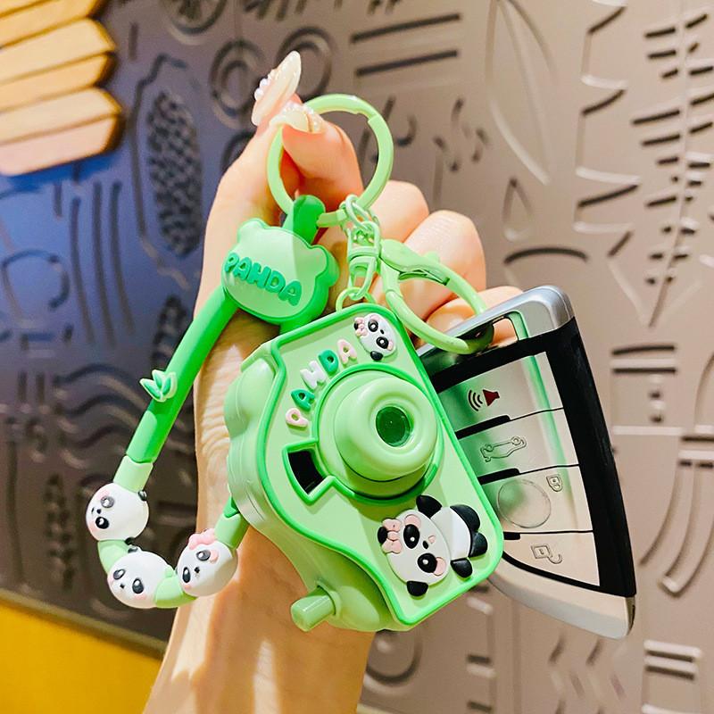 Cute Ins Style Panda Keychain Projection Light Perfect For Couples And Kids