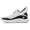 Under Armour Curry 8 Slip Resistant Abrasion Resistant Low top Basketball Shoes Unisex White Black 3024785-111(Team40-30)