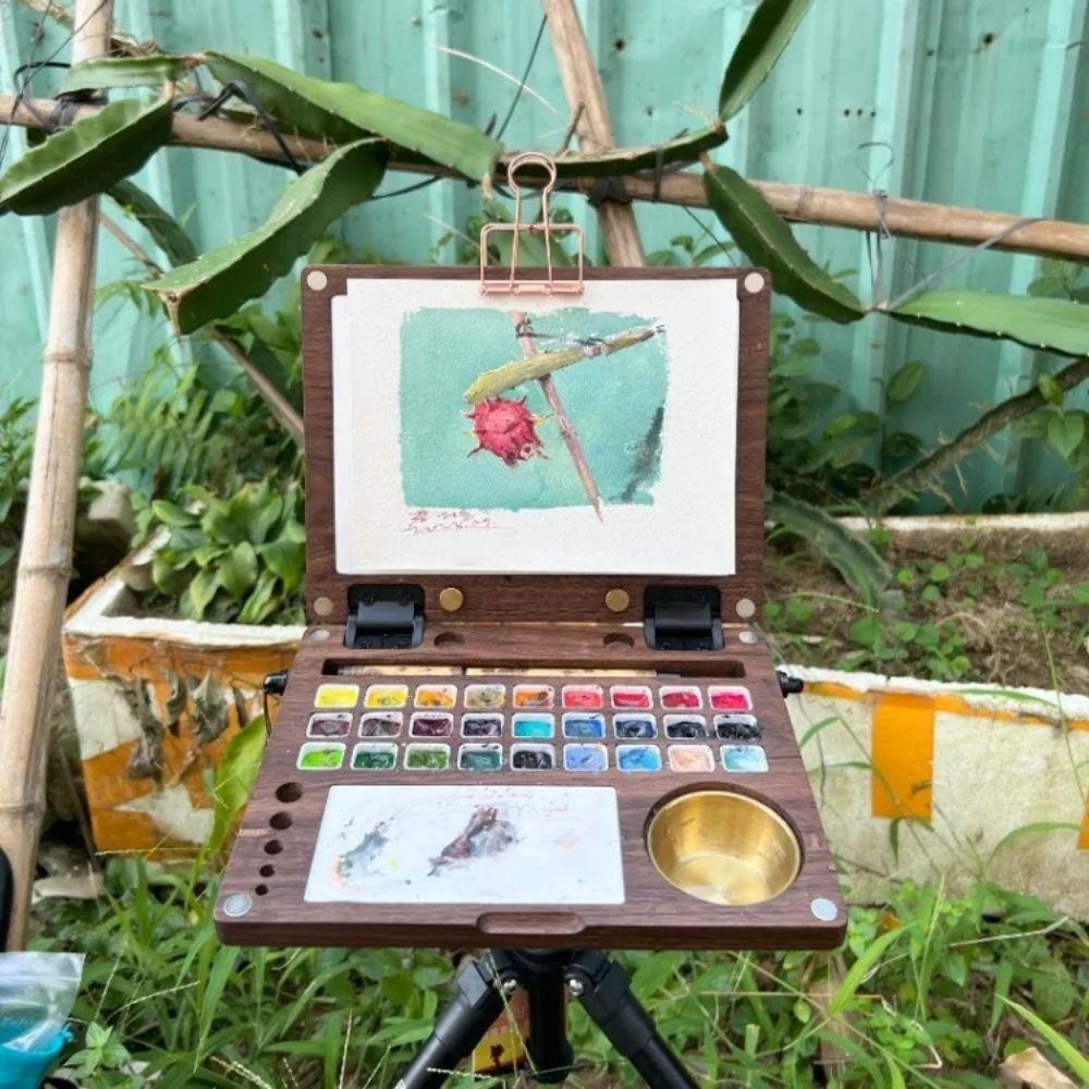 Multifunctional Wooden Watercolor Box Empty Gouache/Oil Painting Box Paint Pigment Box  Beginners