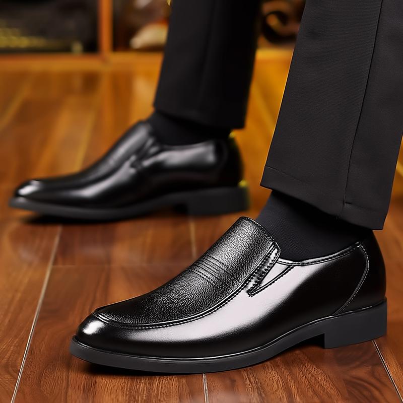 Plus Size 4.5-14.5 Men Wedding Genuine Leather Business Formal Men's Dress Shoes Loafers Black Casual Youth British Style Shoes