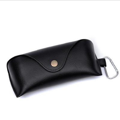 Étui pour Lunettes Optiques Noir avec Boucle Métallique Pochette pour Lunettes Sac à Lunettes en Cuir PU Boîte à Lunettes de Soleil