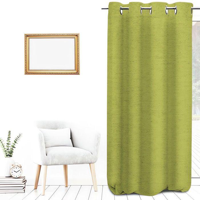 Rideau occultant à oeillets 135x250 cm FLASH 2 vert citron, par Soleil d'Ocre