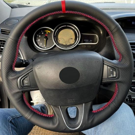 Кожаная оплетка руля Red-Line для Renault Fluence (ЗЕ) 2009 2010 -2015