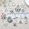 20pcs/Lot Mix Antique Silver Color Sun Moon Star Pendant Charms For Jewelry Making Supplies Witch Wicca Accessories DIY Bracelet