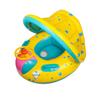 Baby Inflatable Ring for Children, Baby Boat, Baby Float with Leg Openings, Sunscreen, Removable Sun Canopy, Strong Buoyancy, Handle, Swimming Float,