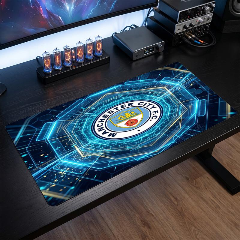 Tappetino per Mouse Grande Stampato Manchester City, Tappetino Morbido in Gomma Antiscivolo per Scrivania da Gioco per Ufficio Laptop Computer Decorazione