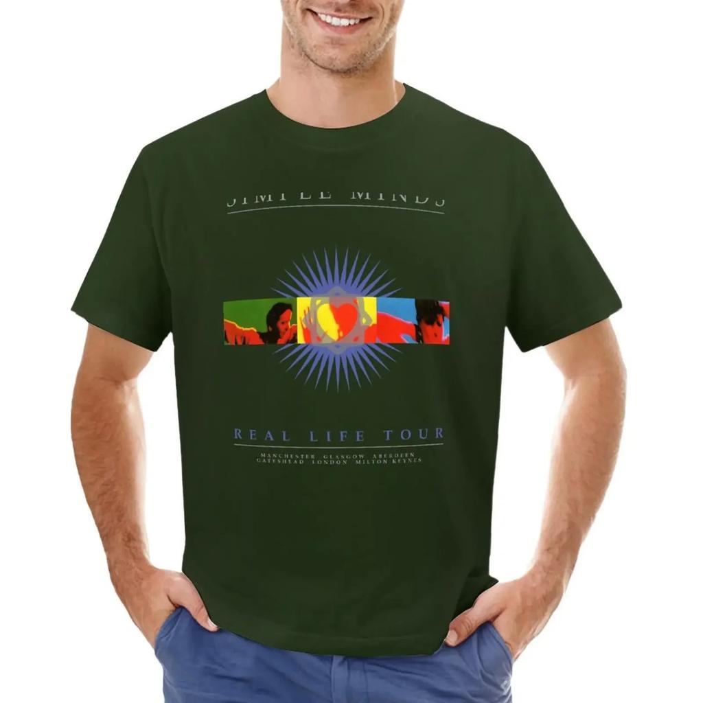 Simple Minds - Real Life Live UK T-shirt summer clothes hippie clothes heavy weight t shirts for