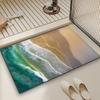 Ocean Spring Beach Wave Summer Door Mat Bath Microfiber Decorative Versatile Flannel Floor Mat Quick Dry Absorbent Non-slip Sole