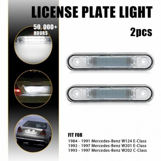 2X LED License Plate White Light for 1993 94-1997 Mercedes-Benz W202 C-Class EXV