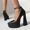 Women's high-heeled single shoes, sexy European and American style spring and summer new waterproof table thick heel large size low-top shoes