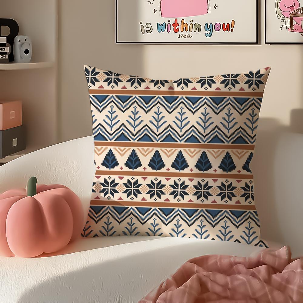 Exotic Bold Art Moroccan Style Cushion Cover Pillowcase Short Plush Invisible Zipper Room Sofa Cushion Cover