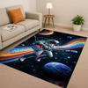 3D Cartoon Astronaut Weltraumfahrer Planet Wohnzimmer Rutschfester Teppich für Schlafzimmer Spielzimmer Sofa, Heimdekoration Fußmatte Weihnachten