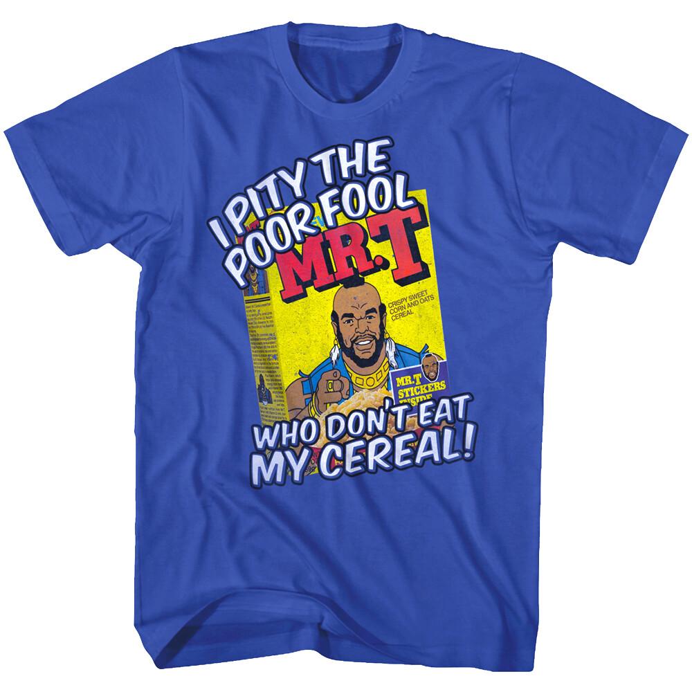 A-Team Mr T I Pity the Poor Fool Cereal Men T Shirt BA Baracas Crispy Sweet L