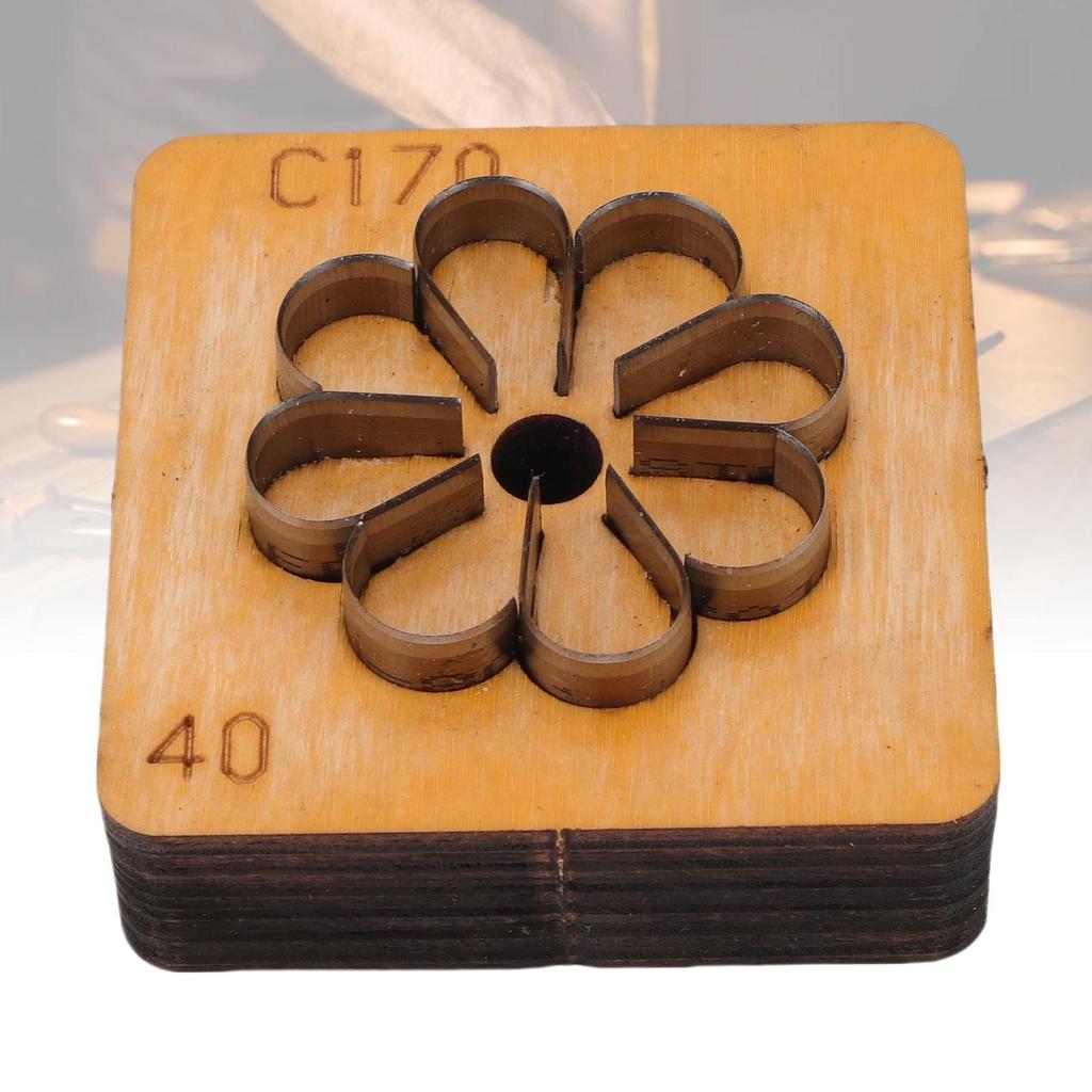 Leather Cutting Mold with Wood Base Flower Shape Punching Die for Making Keychain Bag Decoration