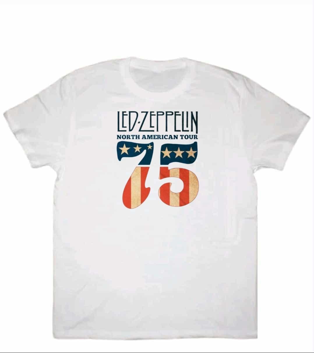 Led Zeppelin 1975 North American Tour Graphic Mens T-Shirt XXXL