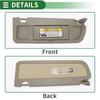 Motoforti Right Passenger Sun Visor Assembly with Mirror, Plastic, for Honda Civic 2009-2011, Beige, Part Number 83230-SNA-A01ZE