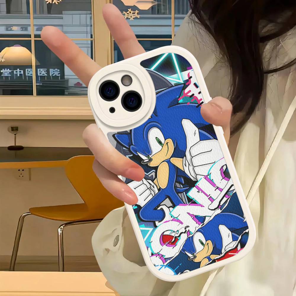S-SonicS Anime For IPhone 16 15 14 13 12 11 Pro Max Plus Leather Phone Cover