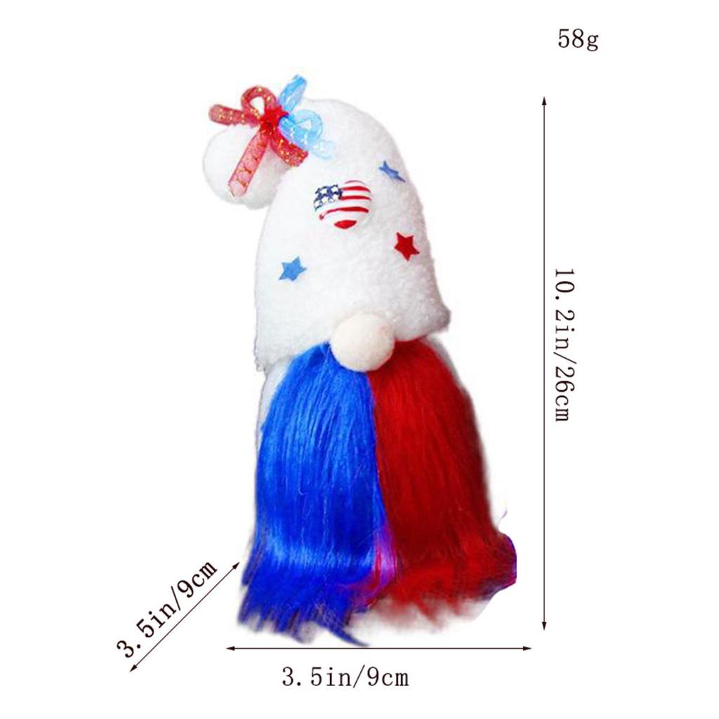 Patriotic Flag Dwarf Doll: Striped Faceless Ornament for Independence Day