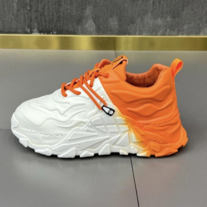 Men's Summer and Autumn Dad Shoes Thick-soled Leather Casual Shoes Gradient Student Shoes