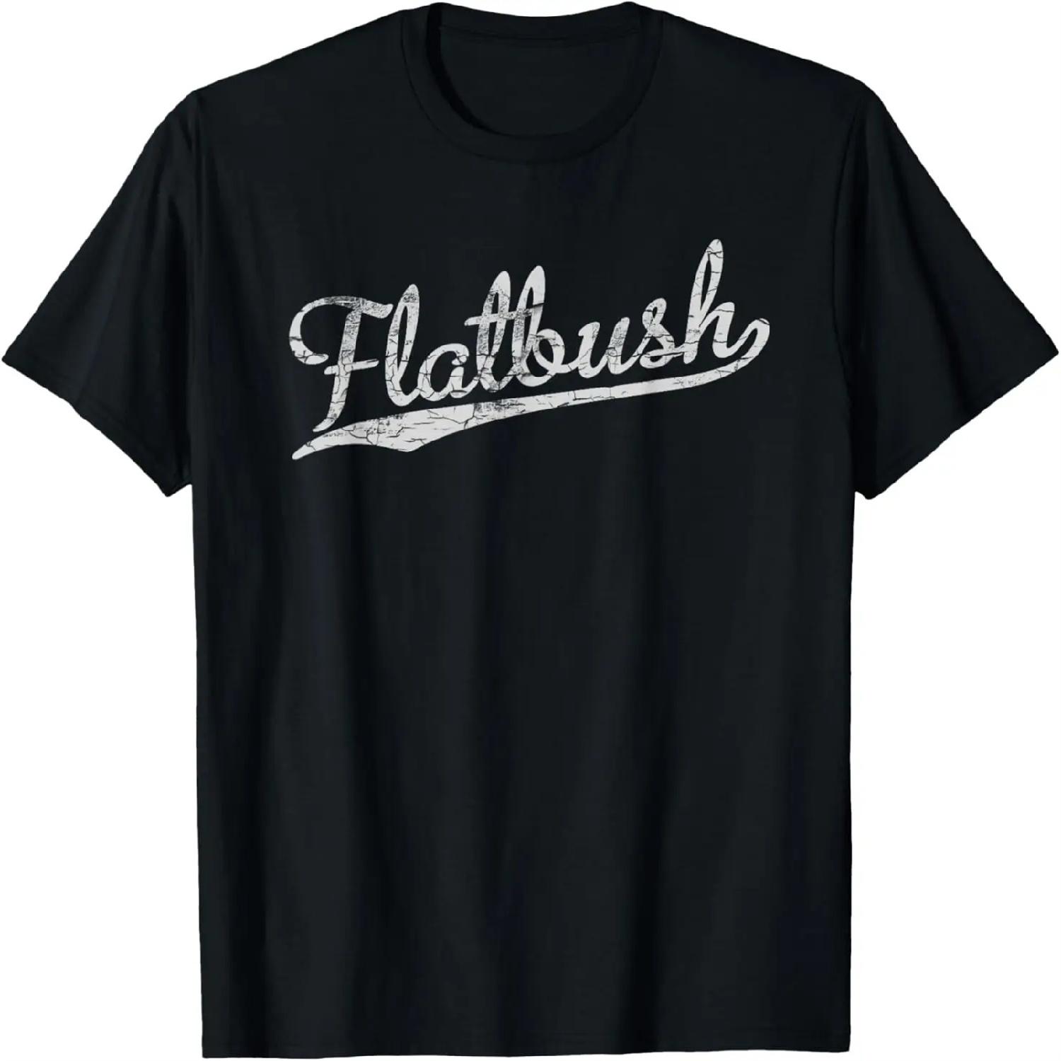 Крутая ретро винтажная футболка Flatbush NY XXXXXL чёрный