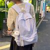 Schoolbag Backpack Women's 1011 New Candy Color Sweet and Fresh Student School Bag Versatile Simple Plaid Large Capacity Backpack