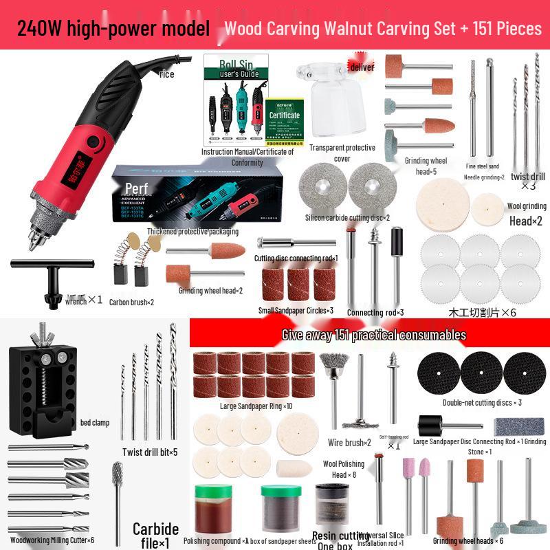 Compact Handheld Electric Grinder & Polisher for Jade Carving and Multifunctional Household Use