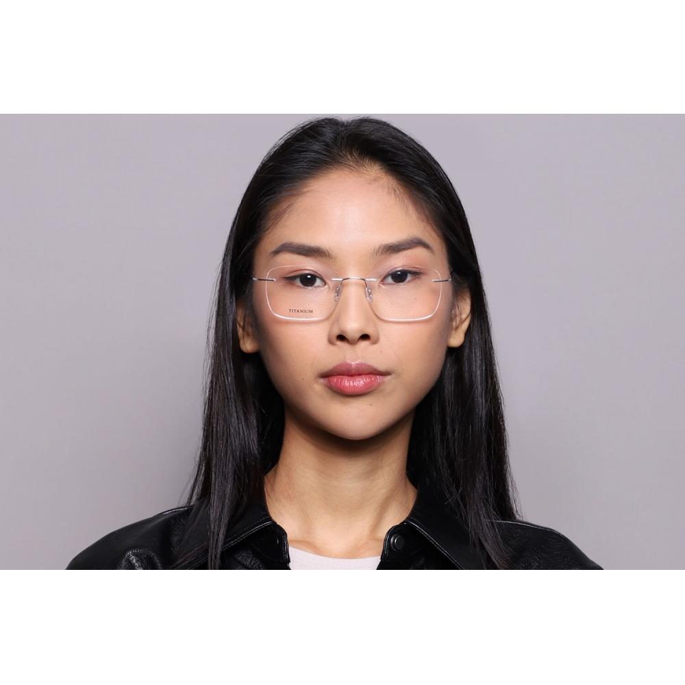 Rimless Rectangle Shiny Silver SmaRtbuy Collection Harlo Rt 008a C2 Fashion Unisex Eyeglasses