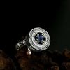 S925 Sterling Silver Thai Vajra Ring with Rotating Nan Hong Agate, Retro Ethnic Style, Adjustable for Men and Women.