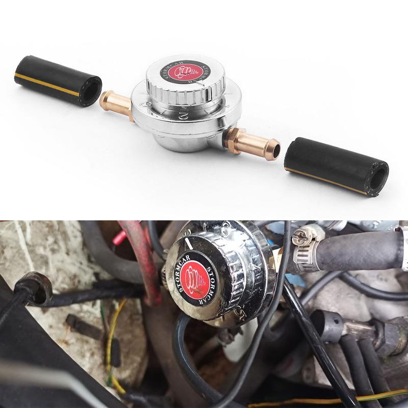 One Set 0-15 PSI Pressure Gauge and Fuel Block Manual Adjustable 1-5 PSI Fuel Pressure Regulator Carburetor Carb Fuel Pump Kit