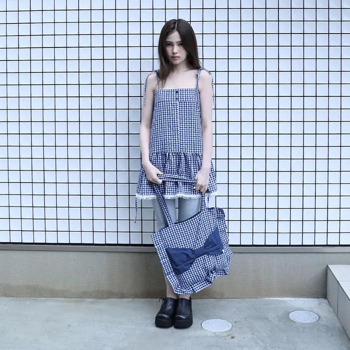 RIBBON ECO BAG(NAVY)