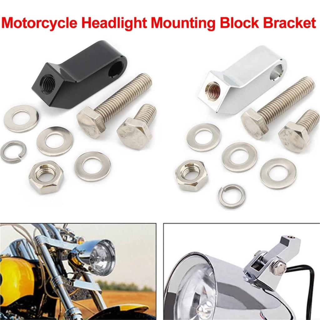 Headlight Bracket Motorcycle Headlight Mount Block Bracket Extension Kit CNC Aluminum Universal Fit for