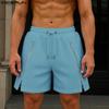 INCERUN Men Drawstring Elastic Waist Side Zip-up Casual Rib Shorts Pants Home Wear